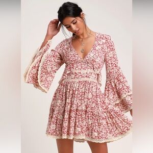 Free People Bell Sleeve Mini Dress